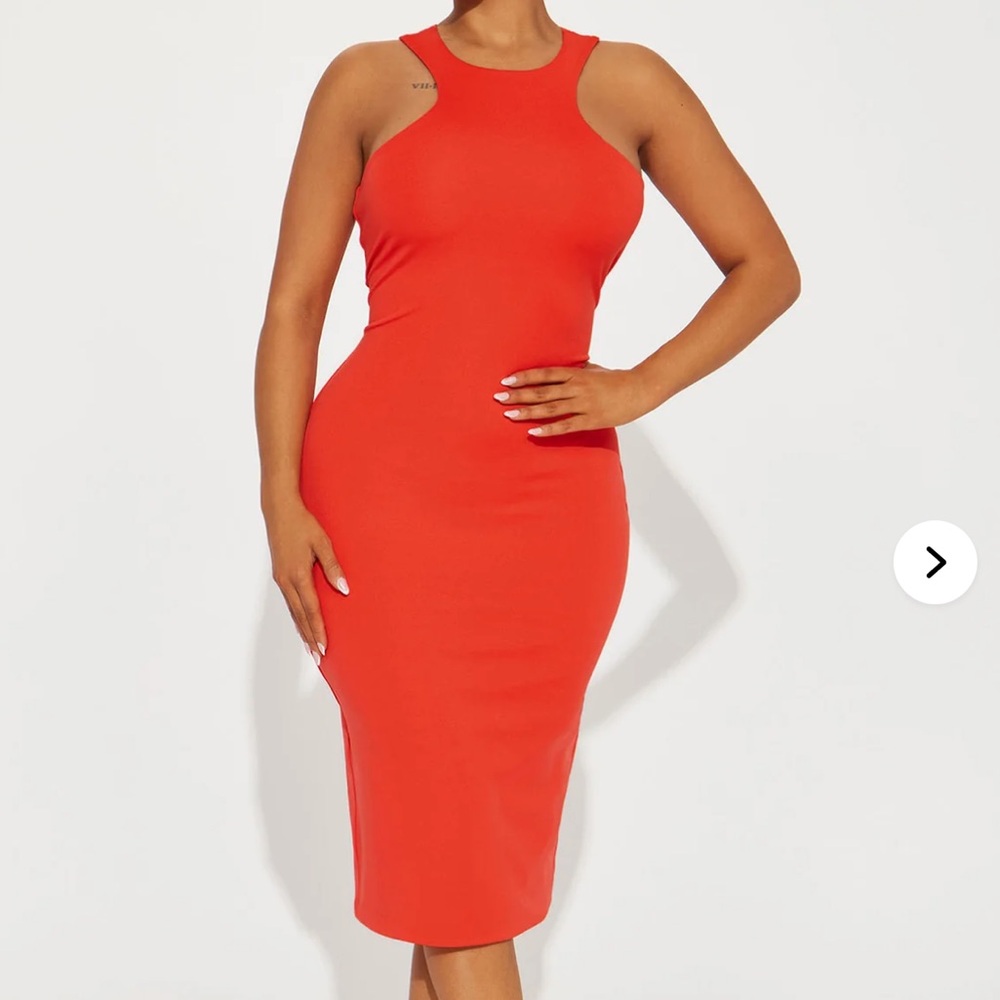 Fashion nova Arden Racerback Red Midi Dress size small
